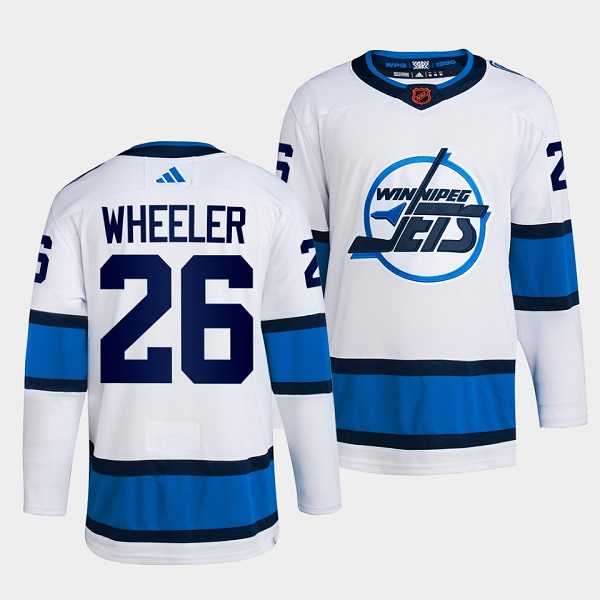Men%27s Winnipeg Jets #26 Blake Wheeler White 2022 Reverse Retro Stitched Jersey Dzhi